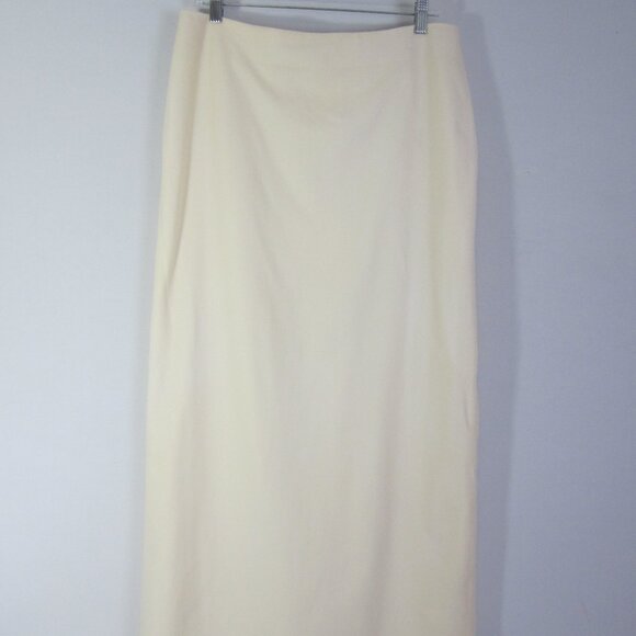 Talbots Womens 14 Cream Ivory Wool Maxi Skirt Holiday Preppy Classic A Line 34" - Picture 1 of 10